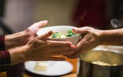 Healthy family eating in the New Year